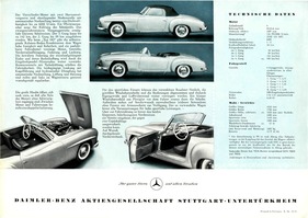 Mercedes-Benz 190 SL - Prospekt (1954) - Rückseite Mercedes-Benz 190 SL - Prospekt (1954) - Rückseite
