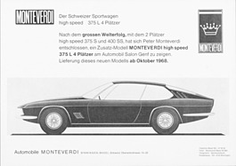 Monteverdi 375 L (Prototyp) - Verkaufsprospekt (1968) Monteverdi 375 L (Prototyp) - Verkaufsprospekt (1968)