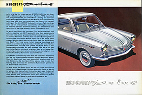 NSU Sport Prinz - Verkaufsprospekt (1959) NSU Sport Prinz - Verkaufsprospekt (1959)