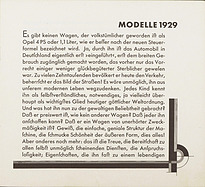 Opel 4/20 PS - Verkaufsbroschüre (1929) - Seite 2 Opel 4/20 PS - Verkaufsbroschüre (1929) - Seite 2