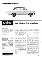 Opel Rekord L (1962) - Motor Rundschau 21/1962 Opel Rekord L (1962) - Motor Rundschau 21/1962