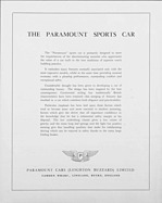 Paramount Sport Car - Verkaufsprospekt (1953, engl.) Paramount Sport Car - Verkaufsprospekt (1953, engl.)