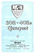 Peugeot 202 und 402B - Faltprospekt (1947, franz.) Peugeot 202 und 402B - Faltprospekt (1947, franz.)
