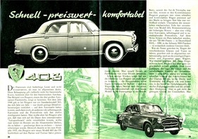 Peugeot 403 - schnell, preiswert, komfortabel - Hobby 10 1955 - Seiten 28 und 29 Peugeot 403 - schnell, preiswert, komfortabel - Hobby 10 1955 - Seiten 28 und 29