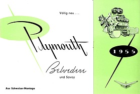 Plymouth Belvedere und Savoy - Schweizer Montage - Broschüre (1955) Plymouth Belvedere und Savoy - Schweizer Montage - Broschüre (1955)