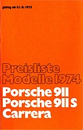 Porsche 911 - Preisliste (1974) Porsche 911 - Preisliste (1974)