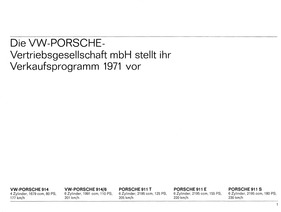 Porsche 911 und 914 - Verkaufsprogramm (1971) - Seite 1 Porsche 911 und 914 - Verkaufsprogramm (1971) - Seite 1