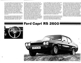 Prospekt Ford Capri RS 2600 (1971) - Ausschnitt aus Sportprospekt Prospekt Ford Capri RS 2600 (1971) - Ausschnitt aus Sportprospekt