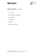 Renault-Alpine A 610 - Presseinformationen (1991) Renault-Alpine A 610 - Presseinformationen (1991)