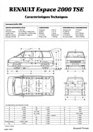 Renault Espace 2000 TSE - technische Daten (1984, franz.) Renault Espace 2000 TSE - technische Daten (1984, franz.)