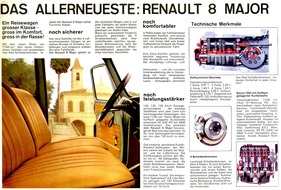 Renault R8 Major - Verkaufsprospekt (1964) - Rückseite Renault R8 Major - Verkaufsprospekt (1964) - Rückseite