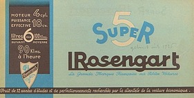 Rosengart Super 5 (1935) - Verkaufsprospekt (franz.) Rosengart Super 5 (1935) - Verkaufsprospekt (franz.)