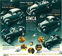 Simca - Verkaufspropspekt (1947, franz.) - Seite 4 Rückseite Simca - Verkaufspropspekt (1947, franz.) - Seite 4 Rückseite