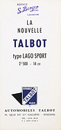 Talbot-Lago T14 2 Litre 500 - Verkaufsprospekt (1956, franz.) Talbot-Lago T14 2 Litre 500 - Verkaufsprospekt (1956, franz.)