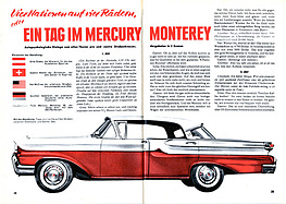 Test Mercury Monterey – hobby Nr. 6/1958 – Seite 28 und 29 Test Mercury Monterey – hobby Nr. 6/1958 – Seite 28 und 29