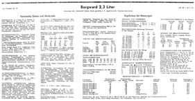 Testtafel Nr 131 - Langstreckentest Borgward P 100 (1961) Testtafel Nr 131 - Langstreckentest Borgward P 100 (1961)
