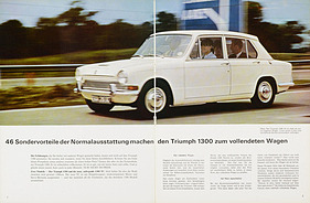 Triumph 1300 – Verkaufsprospekt (1968) – Seiten 1 und 2 Triumph 1300 – Verkaufsprospekt (1968) – Seiten 1 und 2