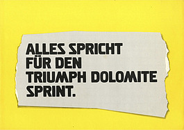 Triumph Dolomite Sprint - Verkaufsprospekt (1974) Triumph Dolomite Sprint - Verkaufsprospekt (1974)