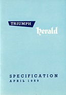 Triumph Herald - technische Spezifikationen (1959, engl.) Triumph Herald - technische Spezifikationen (1959, engl.)