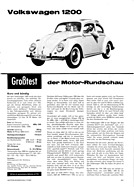 VW 1200 im Grosstest - Motor-Rundschau 9/1962 - Seite 341 VW 1200 im Grosstest - Motor-Rundschau 9/1962 - Seite 341