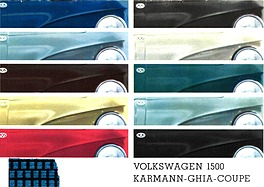 VW Karmann-Ghia 1500 Coupé - Farben und Polster (1964) VW Karmann-Ghia 1500 Coupé - Farben und Polster (1964)