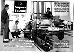 Vergleichstest NSU Wankel Spider vs Triumph Spitfire - Hobby 19/1965 - Seiten 60 und 61 Vergleichstest NSU Wankel Spider vs Triumph Spitfire - Hobby 19/1965 - Seiten 60 und 61