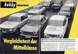 Vergleichstest der Mittelklasse von 1962 - Hobby 1/1963 - Seiten 12 und 13 Vergleichstest der Mittelklasse von 1962 - Hobby 1/1963 - Seiten 12 und 13