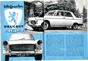 Volltreffer aus Paris - Peugeot 404 - Hobby 8 1960 - Seiten 24 und 25 Volltreffer aus Paris - Peugeot 404 - Hobby 8 1960 - Seiten 24 und 25