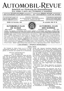 Titelblatt der Nummer 38 von Automobil-Revue Zeitungen 1910