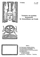 Titelblatt der Nummer 21 von Automobil-Revue Zeitungen 1915