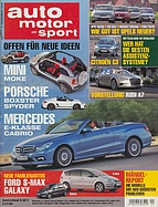 Titelblatt der Nummer 1 von auto motor und sport 2010