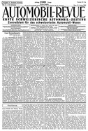 Titelblatt der Nummer 4 von Automobil-Revue Zeitungen 1925