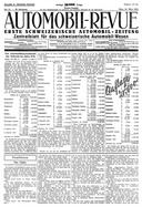 Titelblatt der Nummer 12 von Automobil-Revue Zeitungen 1922