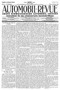 Titelblatt der Nummer 41 von Automobil-Revue Zeitungen 1922