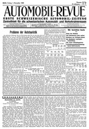 Titelblatt der Nummer 88 von Automobil-Revue Zeitungen 1935
