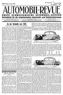 Titelblatt der Nummer 1 von Automobil-Revue Zeitungen 1935
