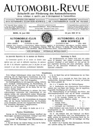 Titelblatt der Nummer 15 von Automobil-Revue Zeitungen 1910