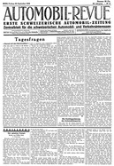 Titelblatt der Nummer 79 von Automobil-Revue Zeitungen 1933