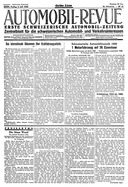 Titelblatt der Nummer 57 von Automobil-Revue Zeitungen 1930