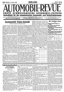 Titelblatt der Nummer 63 von Automobil-Revue Zeitungen 1935