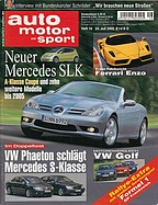 Titelblatt der Nummer 16 von auto motor und sport 2002