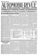 Titelblatt der Nummer 17 von Automobil-Revue Zeitungen 1934