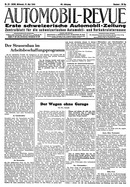 Titelblatt der Nummer 22 von Automobil-Revue Zeitungen 1944