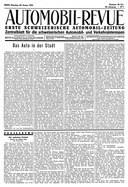 Titelblatt der Nummer 6 von Automobil-Revue Zeitungen 1934