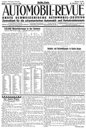 Titelblatt der Nummer 11 von Automobil-Revue Zeitungen 1930