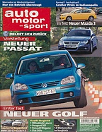 Titelblatt der Nummer 21 von auto motor und sport 2003