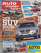 Titelblatt der Nummer 6 von auto motor und sport 2012