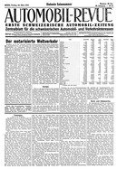 Titelblatt der Nummer 26 von Automobil-Revue Zeitungen 1934