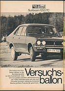 AMS 7/1973 - Test Sunbeam 1250 TC - Versuchtsballon