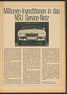auto motor und sport / Nr. 8 / 1969 - Millionen-Investitionen in das NSU Service-Netz